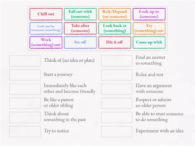 Phrasal Verbs match up