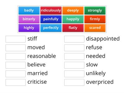 adverb/adjective collocations C2