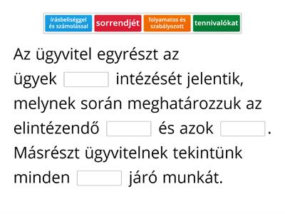 Az ügyvitel fogalma és feladata