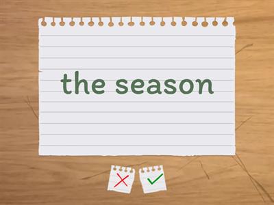 Date, time, and seasons - flash cards