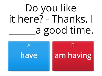 State verbs in continuous (quiz)