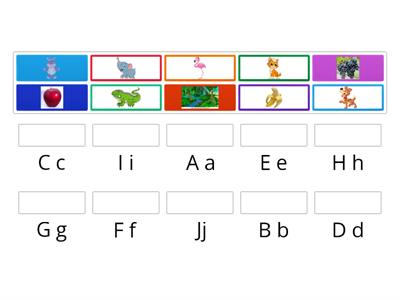 Alphabet from A to J