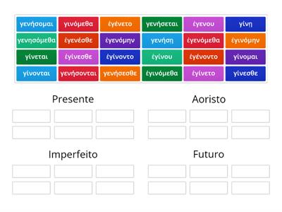 Conjugação verbal - voz média-  γίνομαι