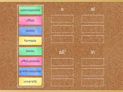 Preposizioni di luogo (Dieci A2/5C)