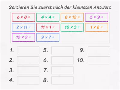 Richtige Reihenfolge (Multiplikation)