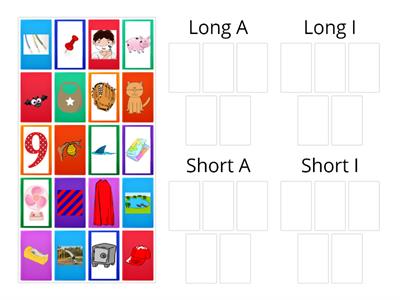 OG Lesson 42: Long a and i vs short a and i Picture Sort