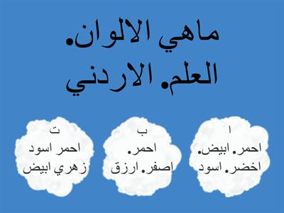 المسابقه عن العلم الأردني إعداد المعلمه صابرين المراحله مدرسة ارحاب الثانويةالمختلطه