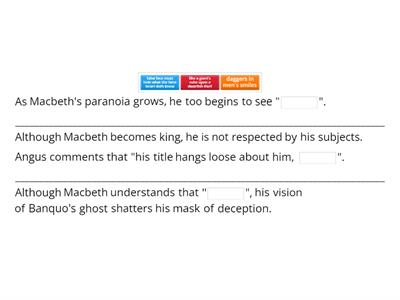 Macbeth - Match quotes and explanatory sentences