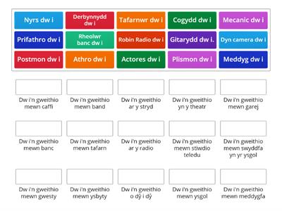 Uned 8. Swyddi a Lleoliad - more than one answer is possible.  Only one is right!