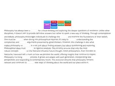 Vocabulary Practice / Cloze