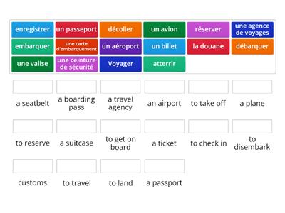 Travelling by plane- Vocabulary