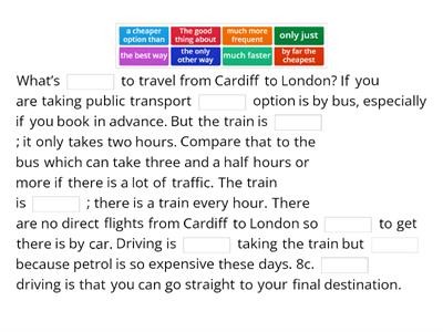 Different ways of travelling