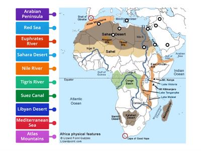 North Africa Physical Map