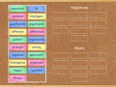 Adjective and noun suffixes