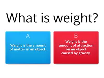 Weight and mass