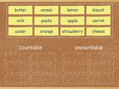 Countable/uncountable nouns (food)