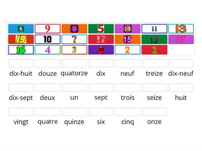 French Numbers 1 20 wordsearch - Teaching resources