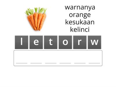 Menyusun nama buah dan sayur 