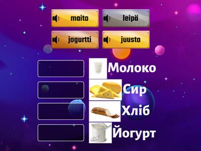 Testi: Yhdistele ruokasanoja suomi-ukraina