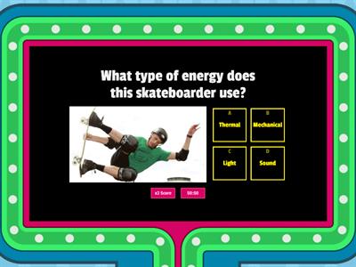 Force, Motion, Energy Review Game Show Quiz (3rd Grade Science)