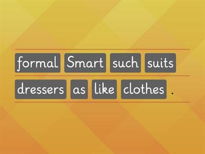 Jumbled sentences about dressers