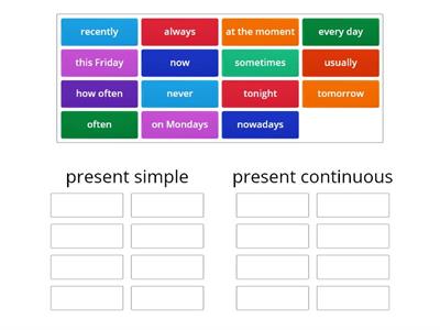 present simple vs. continuous