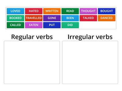Verbs- Regular and Irregular 
