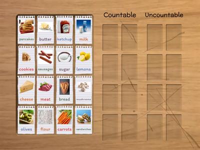 Food: countable and uncountable nouns