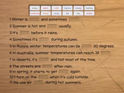 10.1 Summer and winter (Outcomes Beginner)