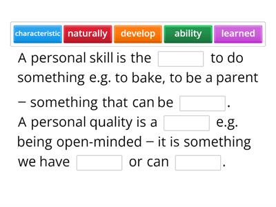 Personal skill and quality