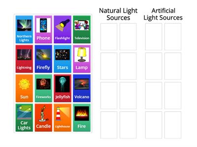 Natural and Artificial Light Sources - Stage 2