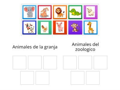 Clasifica los animales en sus habitats