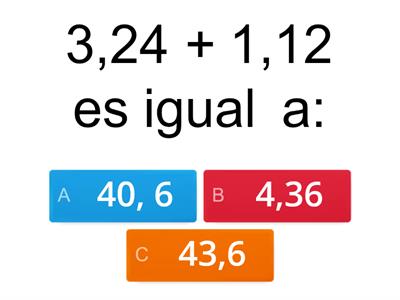 Sumas y Restas con decimales. 1 nivel 