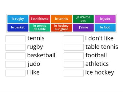 Le sport (Y6 taster)