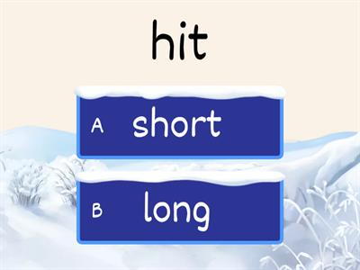 Long or short vowel