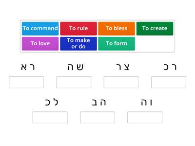 Match the Siddur  (סִדוּר) words with the Shoresh 