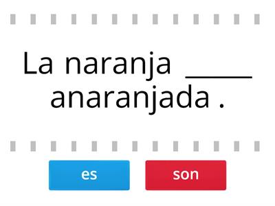 Choose the correct form of the verb ser: es = is / son = are) 