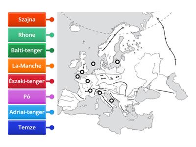 Vízrajz Észak-, Nyugat- és Dél-Európa 