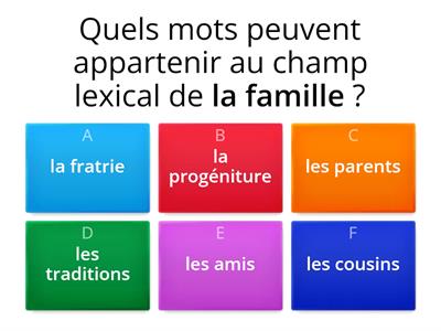 Les champs lexicaux