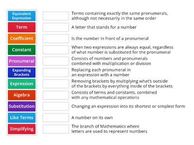 Year 7 - Patterns and Algebra (Mix & Match)