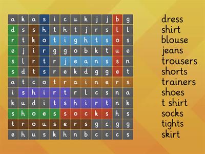  Clothes 1 Magic Box 3 Wordsearch