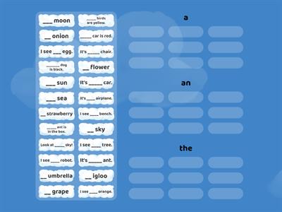 CLIL Reading starter a/an/the