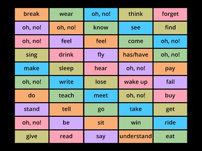  irregular verbs (oh, no game)