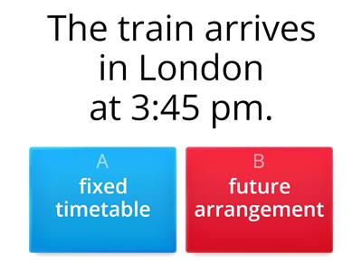 fixed timetable or future arrangement