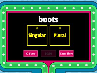 Kids Pre A1.3 Unit 9 - Singular or Plural Nouns? (clothes)