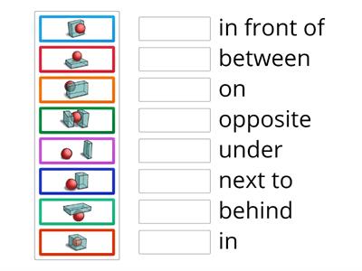 Prepositions of place 1 - 7. r.