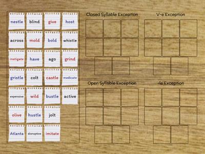 Step 6 Syllable Exceptions Sort