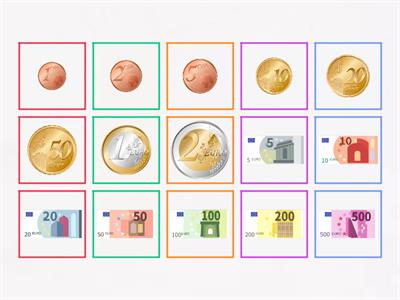Dinheiro - Moedas e Notas de Euro