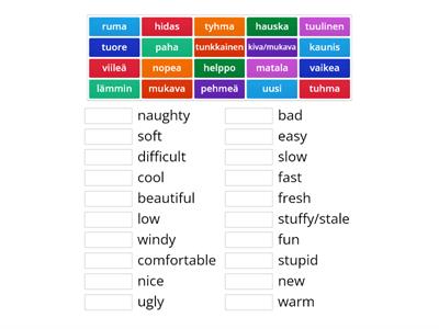 Finnish / English Adjectives 