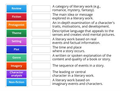 Match the vocabulary term to the correct definition.